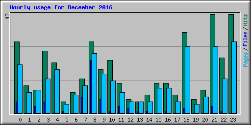Hourly usage for December 2016